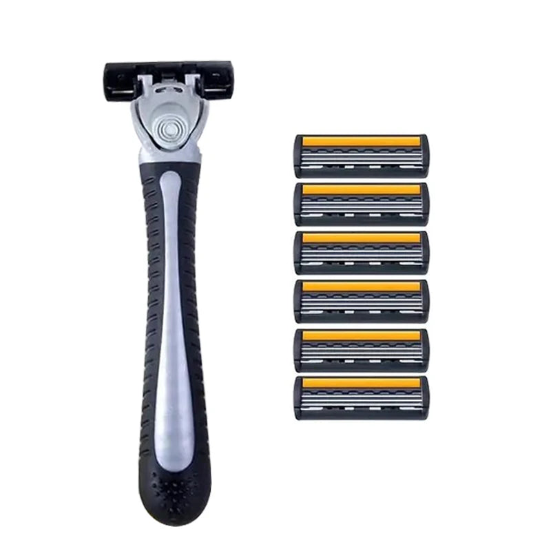 Metal Handle Manual Profession Face Care Beard 3-Layers Blade Safety Raze And Shaving Razor Stand Shaver Base For Man