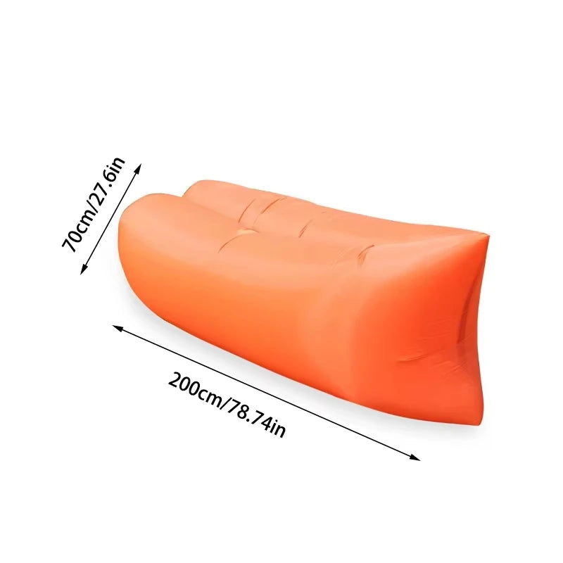 Single Person Lazy Inflatable Sofa Portable Outdoor Beach Air Sofa Bed Folding Camping Sleeping Bag for Comfortable Rest