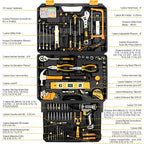 Tool Kit Box Drill Set Home Mechanic Toolbox with 12V Power Cordless Drill Hand Repair Tools Set