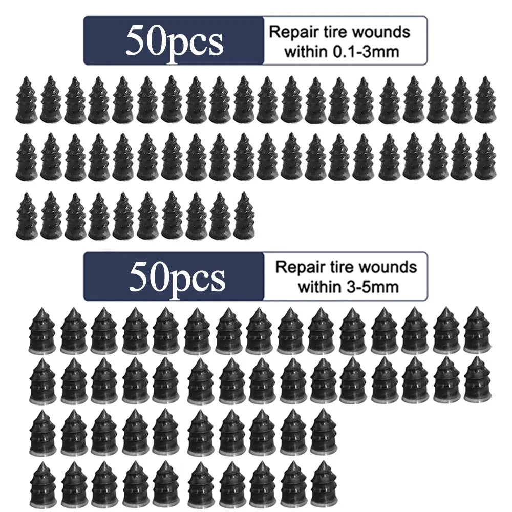 100PCS Wholesale Car Vacuum Tyre Repair Nail Tire Repair Tool Set Cars Truck Rubber Tire Puncture Motorcycle Repair Glue Nails