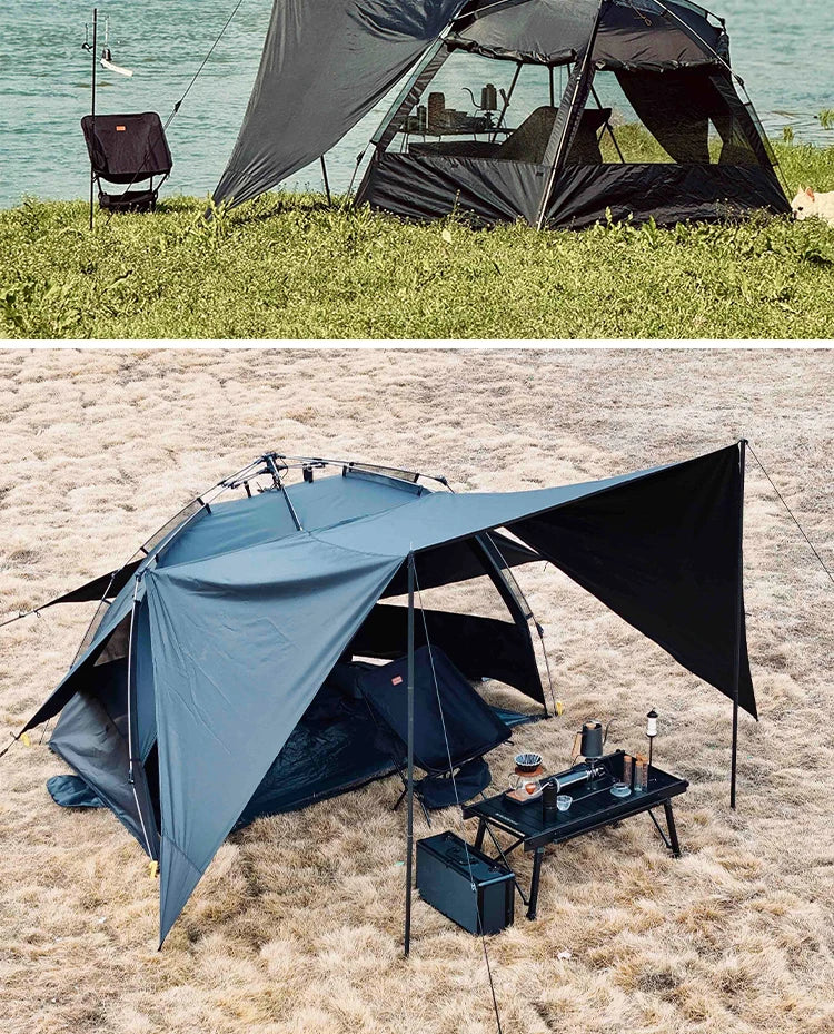 Sonuto Outdoor 3-4P One-Touch Camping Tent Quick Automatic Opening Beach Fishing Tent Family Travel Picnic Park Anti-UV Shade