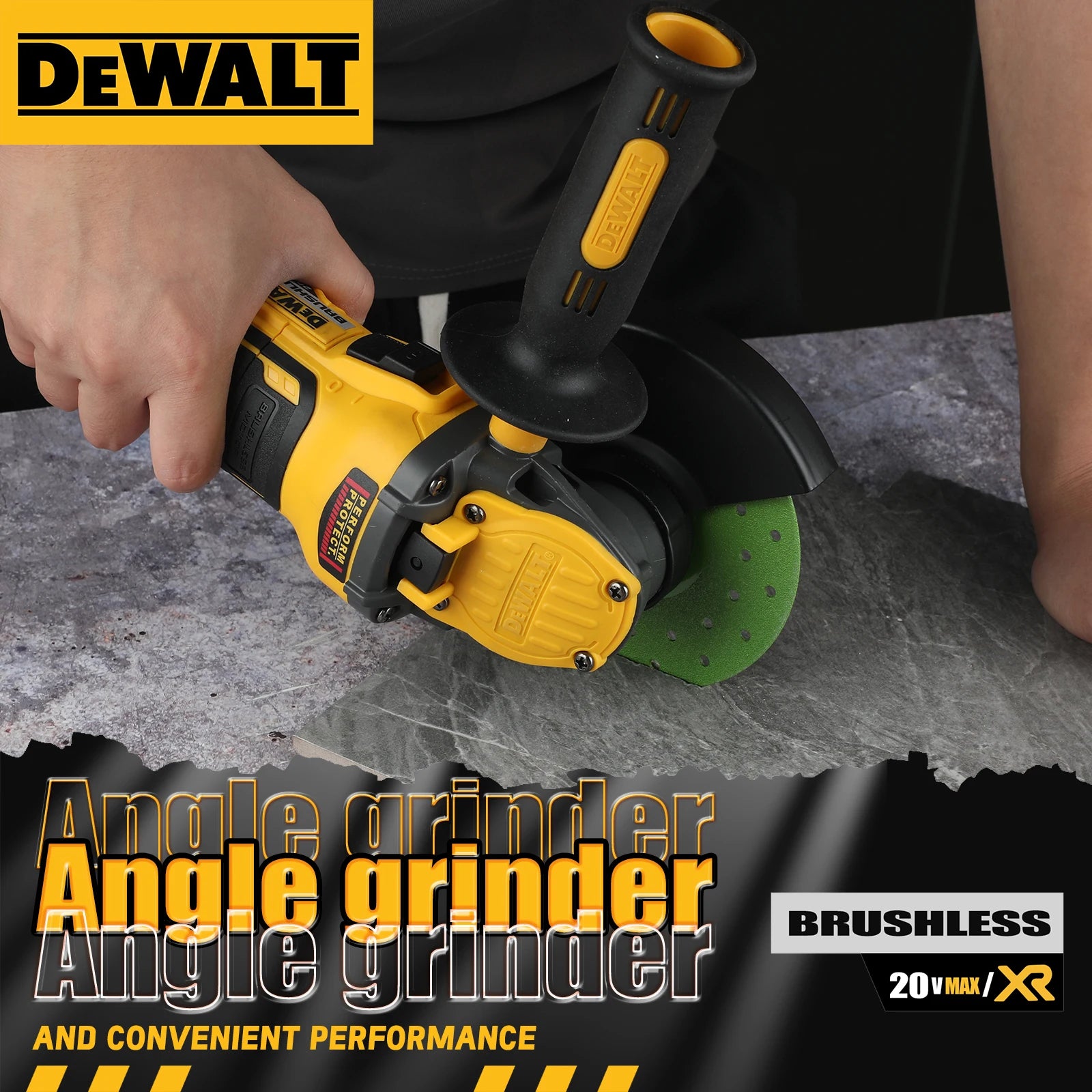 DEWALT DCG409 125mm Flat Head Angle Grinder Bare Machine Tool Cutting Machine 20v grinder  Brushless Tools