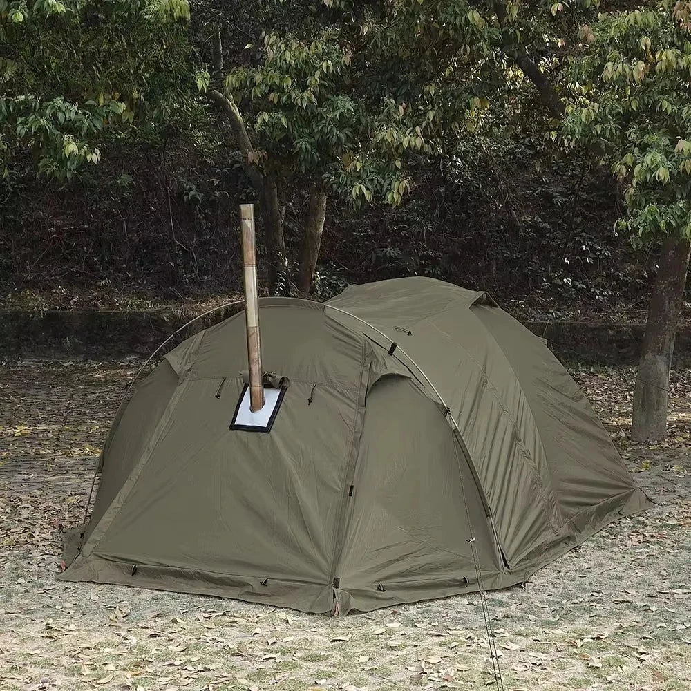 Outdoor Fireproof Hot Tent 2 Person Waterproof Extend Dome Tent Snow Skirt, for Camping Hiking Hunting Winter Tent 4 Season