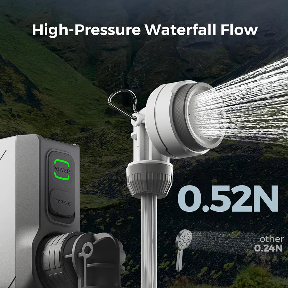 FLEXTAIL TINY SHOWER - Outdoor Camping Shower Portable Electric Shower Pump IPX7 Waterproof for Outdoor and Home Cleaning