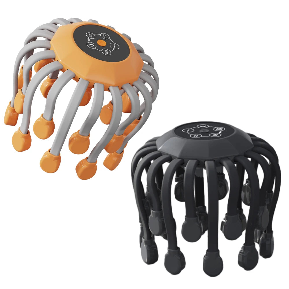 24Massage Heads Electric Scalp Massager Red Light Vibrator Octopus Head Scratcher For Relaxation Stress Migraine