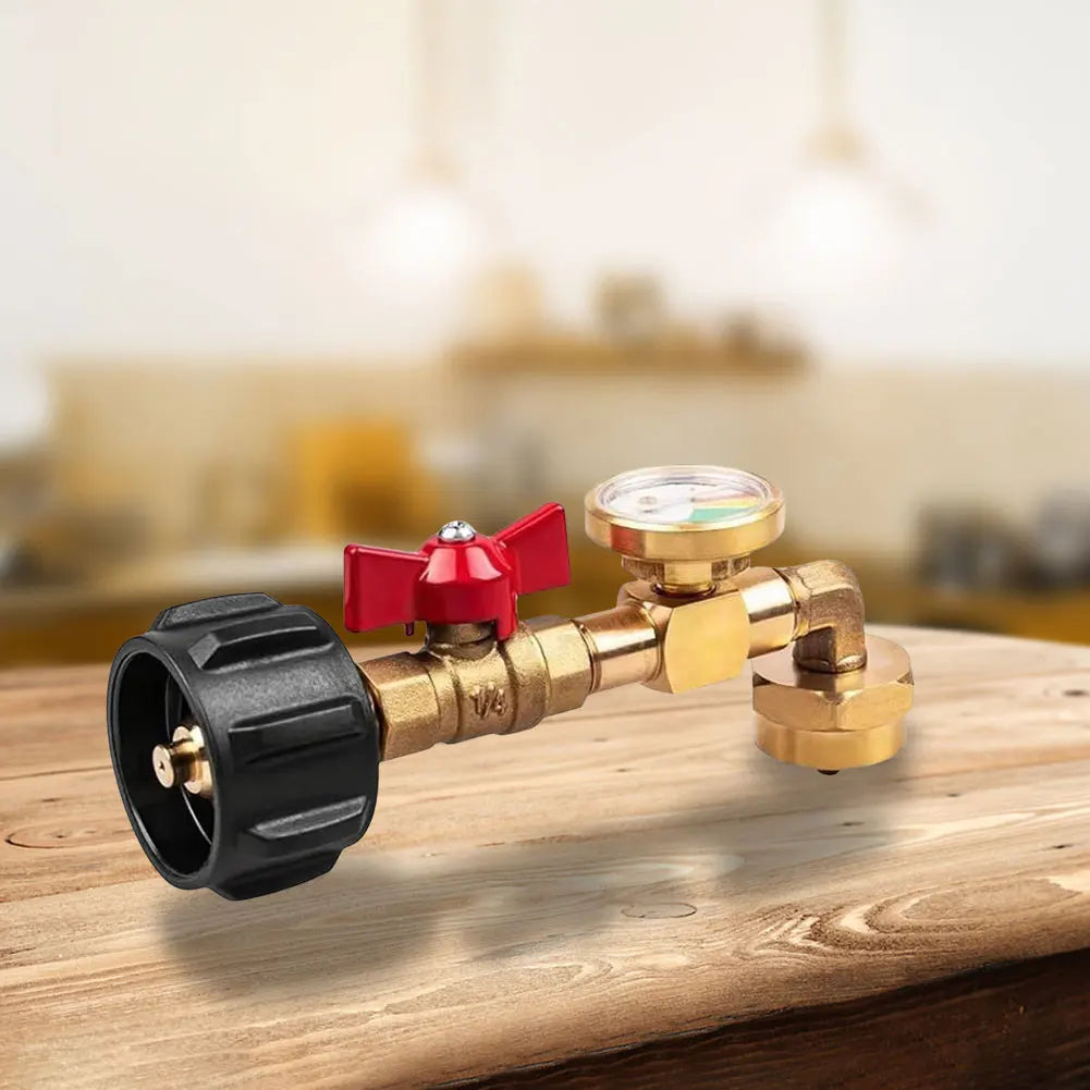 QCC1 Propane Refill Elbow Adapter with ON/Off Control Valve Propane Refill Adapter for 1 LB Propane Tank To Be Refilled