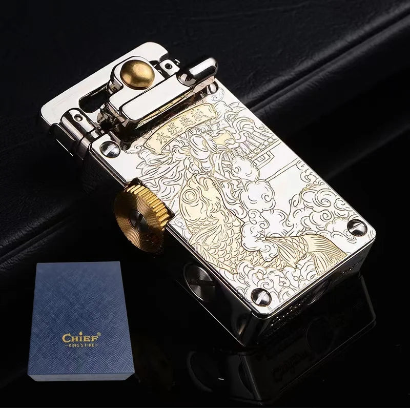 CHIEF Kerosene Lighter Light Luxury Rocker Ejection Ignition Mechanical Personalized Men's Business Gift Collectible