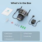 20MP Outdoors Wifi Camera 10K HD Three Lens Security 5G PTZ IP Camera 10X Digital Zoom Lens Human AI Auto Detect Tracking Camera