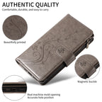 Embossed Zipper Leather Case for Samsung GalaxyS25Ultra S24 S23 S22 S21 S20 S10 S9 S8 Plus FE M33 NOTE10 Series Wallet Cover