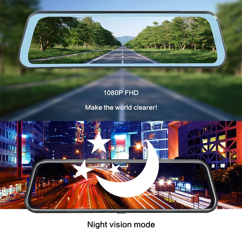 Mirror Camera for Car Touch Screen Video Recorder Rearview mirror Dash Cam Front and Rear Camera Mirror DVR Black Box