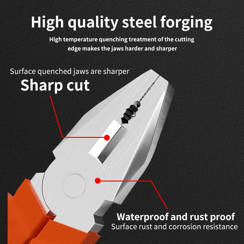 3-Piece Set of Wire Pliers, Diagonal Nose Pliers, Needle Nose Pliers, Industrial Grade Preferred Pliers, Durable Chromium Vanadium Steel, Suitable for Wire Cutting, Screwdriver, Etc