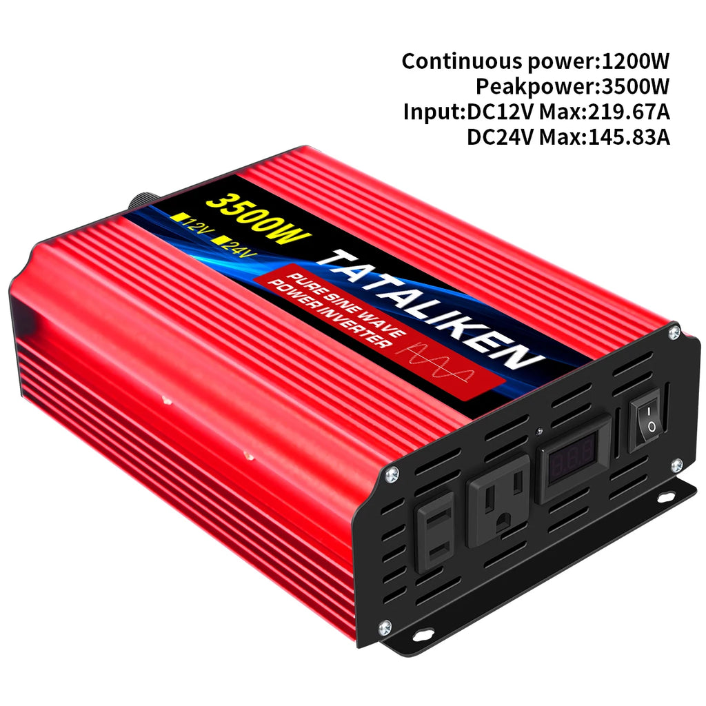 Pure sine wave inverter American socket 3500 w / 4500 w / 5000 w / 6000 w / 7000 w / 8000 w household portable digital display i