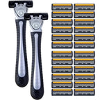 Metal Handle Manual Profession Face Care Beard 3-Layers Blade Safety Raze And Shaving Razor Stand Shaver Base For Man