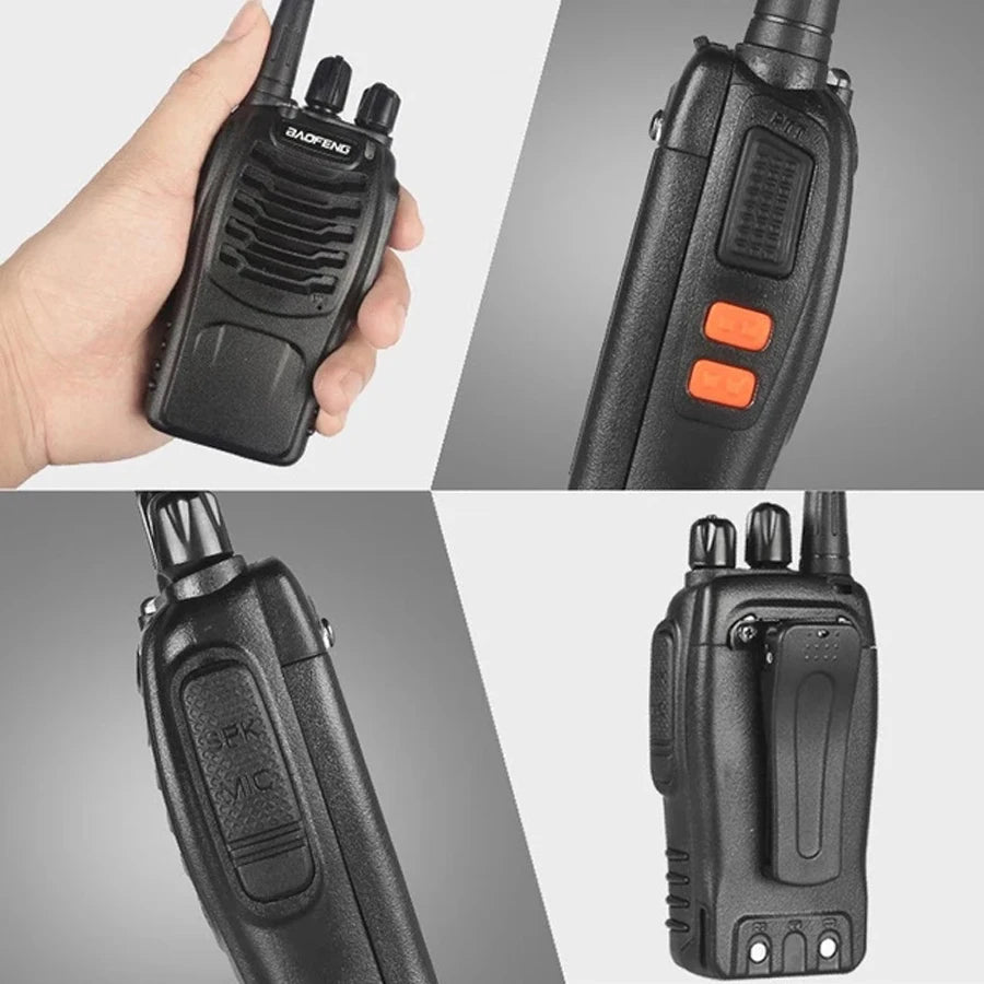 2PCS Baofeng BF 888S Walkie Talkie UHF BF888S Long Range Two Way Ham Portable Radio Transceiver for Hunting Hotel Receiver