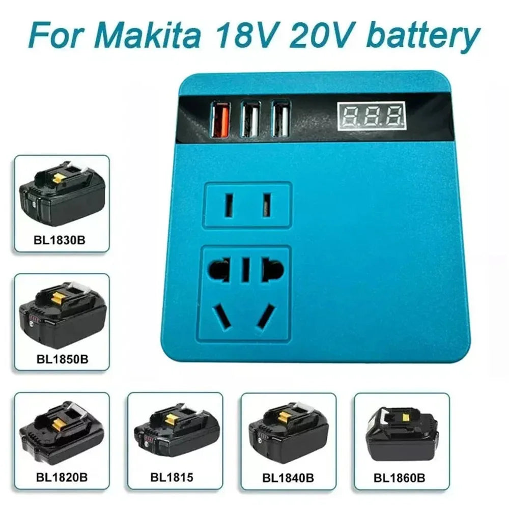 120W Lithium Battery Inverter DC 18V-21V To AC 220V for Makita Smart Transformer Outdoor Work Inverter
