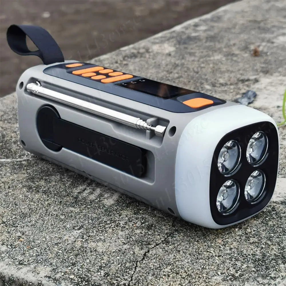 Solar Hand Crank Radio DAB FM Radio with Flashlight BT Speaker Emergency Weather Radio Rechargeable for Emergency Camping