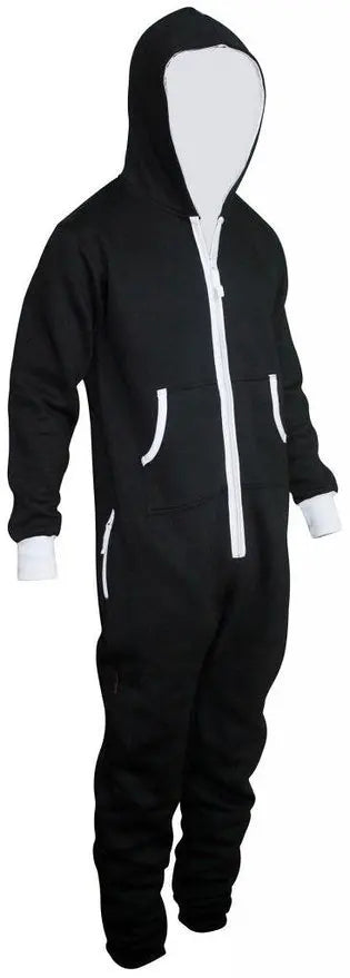 Adults Unisex Onesies Pyjamas Mens Women One Piece Cotton Pajamas Sleepwear Onesies Sleepsuit Black/Blue