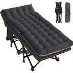 LILYPELLE Folding Camping Cot, Heavy Duty Sleeping Cots with Carry Bag, Double Layer Oxford Portable Travel Camp Cots for Home