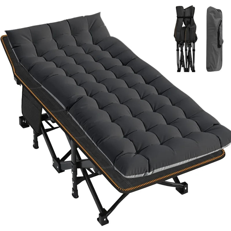 LILYPELLE Folding Camping Cot, Heavy Duty Sleeping Cots with Carry Bag, Double Layer Oxford Portable Travel Camp Cots for Home