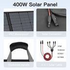 MHPOWOS Portable Solar Panel for Power Stations, 31V Solar Charger 400W Outdoor emergency backup power supply for RV Camping