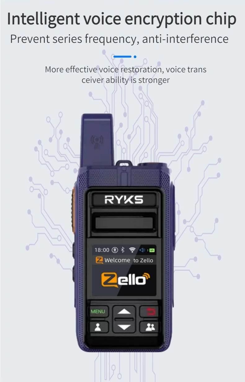 Android 8.0 Long Range Communication Radio Zello Walkie Talkie 4G Bluetooth 5000Km Wifi Wireless Devices Portable Two-Way Radio
