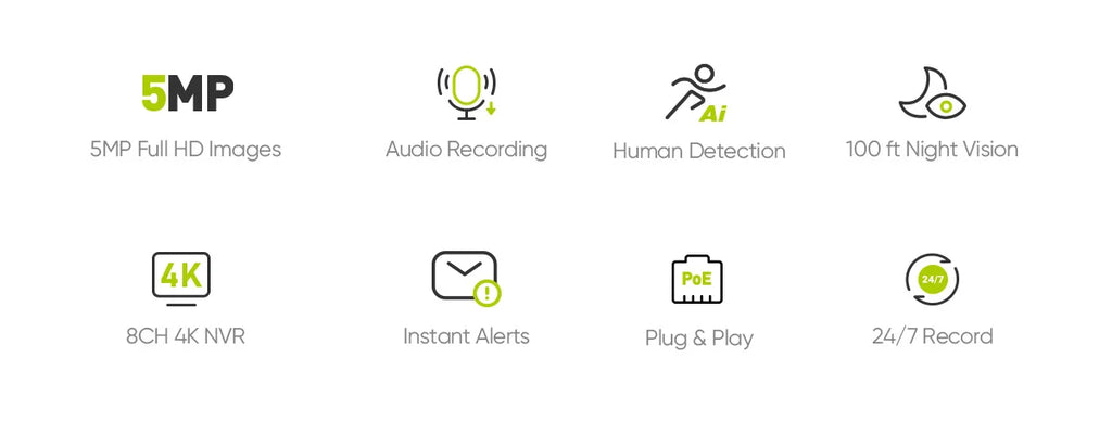 SANNCE 5MP POE Video Surveillance System Set 8CH 8MP NVR System CCTV Security Outdoor 5MP IP Cameras Surveillance Kit