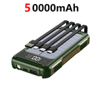 80000mAh Large Capacity Portable Outdoor Solar Mobile Power 4 in 1 Built in Cables LED Digital Display For iPhone Samsung Xiaomi