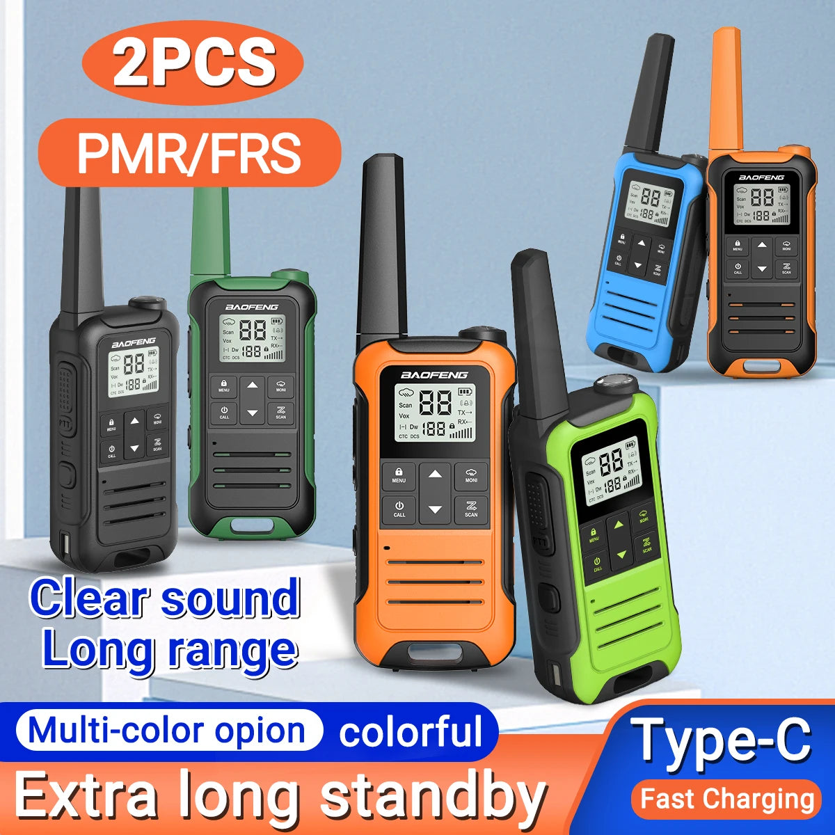 2pcs Baofeng F22 Mini Walkie Talkie PMR Communication Radio Profesional Walkie Talkies Ham Radio Transceiver For Restaurants