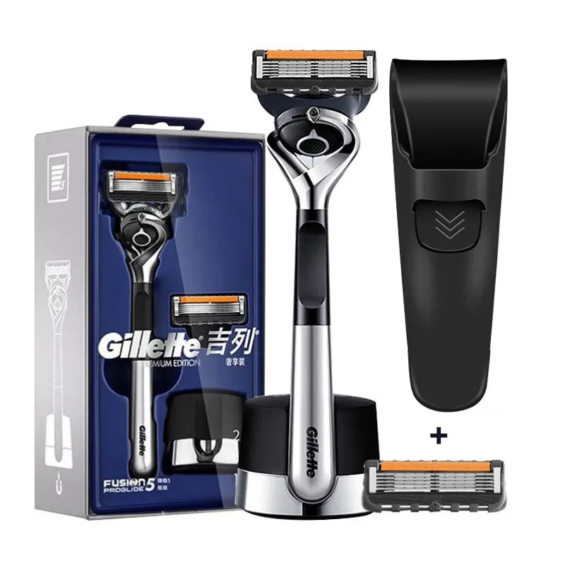 Gillette Fusion 5 ProGlide Razor Premium Edition Flex Ball Tech 5 Layers Ultra Thin Blades Shaving Machine with Mangetic Stand