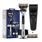 Gillette Fusion 5 ProGlide Razor Premium Edition Flex Ball Tech 5 Layers Ultra Thin Blades Shaving Machine with Mangetic Stand