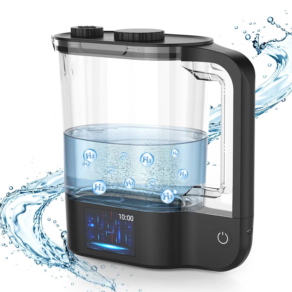 Hydrogen Water Bottle Generator 64 Ounces Hydrogen Water Ionizer Pitcher Generator Machine with SPE PEM Concentrator Technology