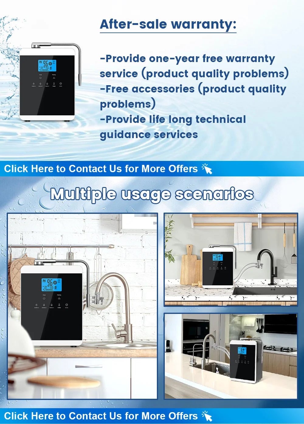 11 Plates Platinum Coating Alkaline Water Ionizer Machine Household PH 4.5~10.5 Alkaline Acid Water Ionizer for Home