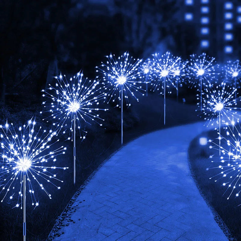 LED Solar Firework Lights Garden Decoration Fairy Lights Waterproof Outdoor Dandelion Lawn Lamp for Garden Landscape Lawn Decor