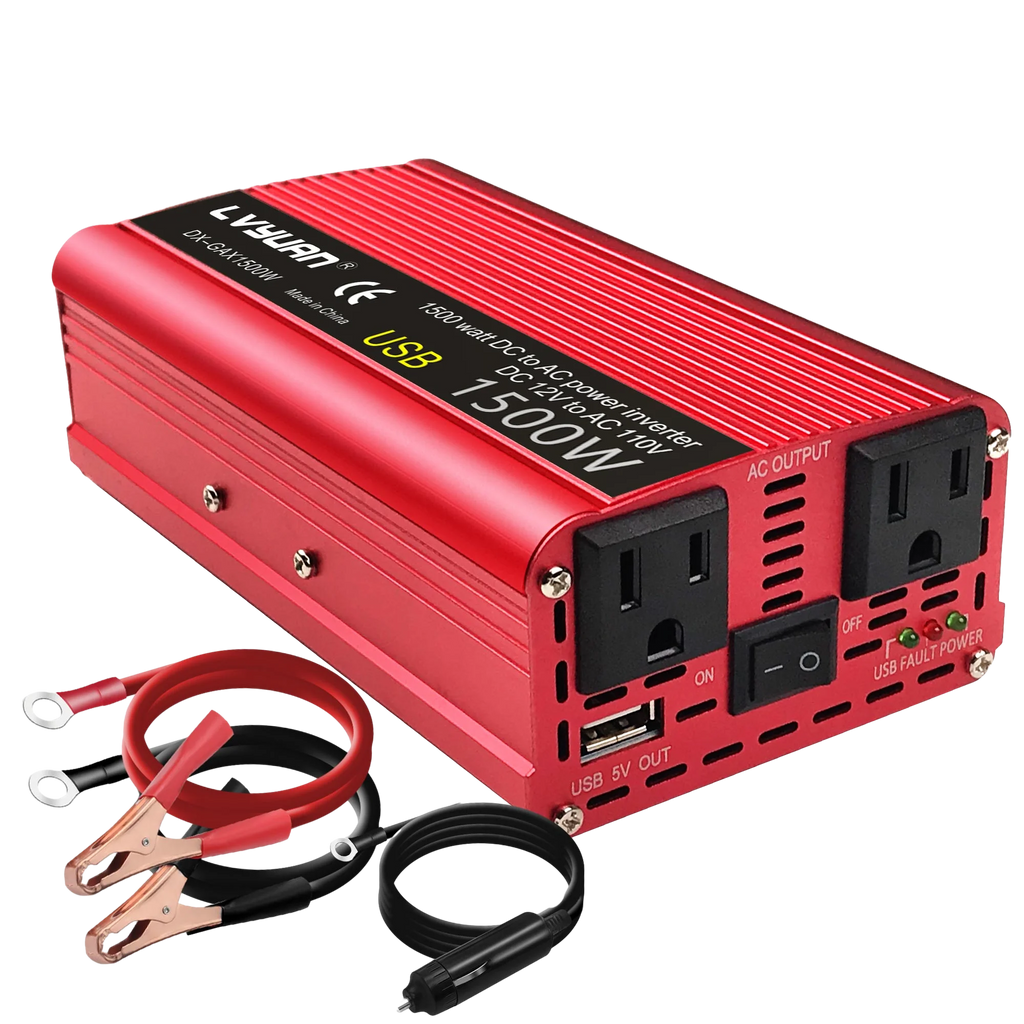 1500W/2000W/2600W Car Inverter DC12V AC110V Power Inversor Portable Outdoor Charger Adapter For Phone/Laptop/Camera US Socket