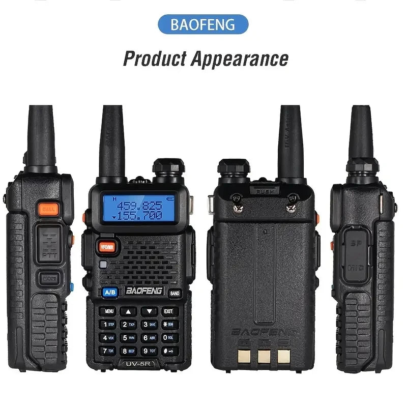 4Pcs Baofeng UV-5R 8W/5W Tri-Power Walkie Talkie High Power Dual Band Long Range Portable Handheld UV 5R Radio