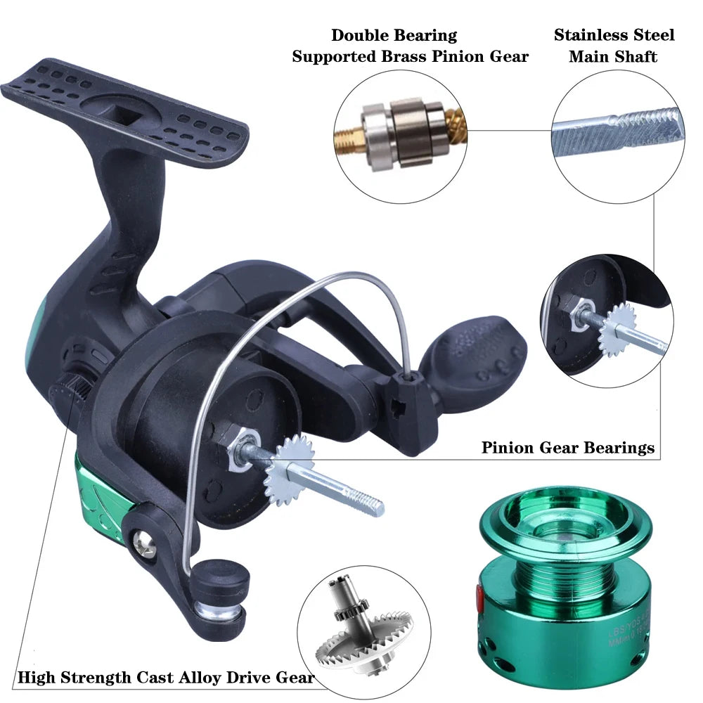 1.8m 2.1M Fishing Rod and Reel Line Lure Set Carbon Fiber Telescopic Fishing Rod 5.2:1BB Spinning Reel for Saltwater Freshwater