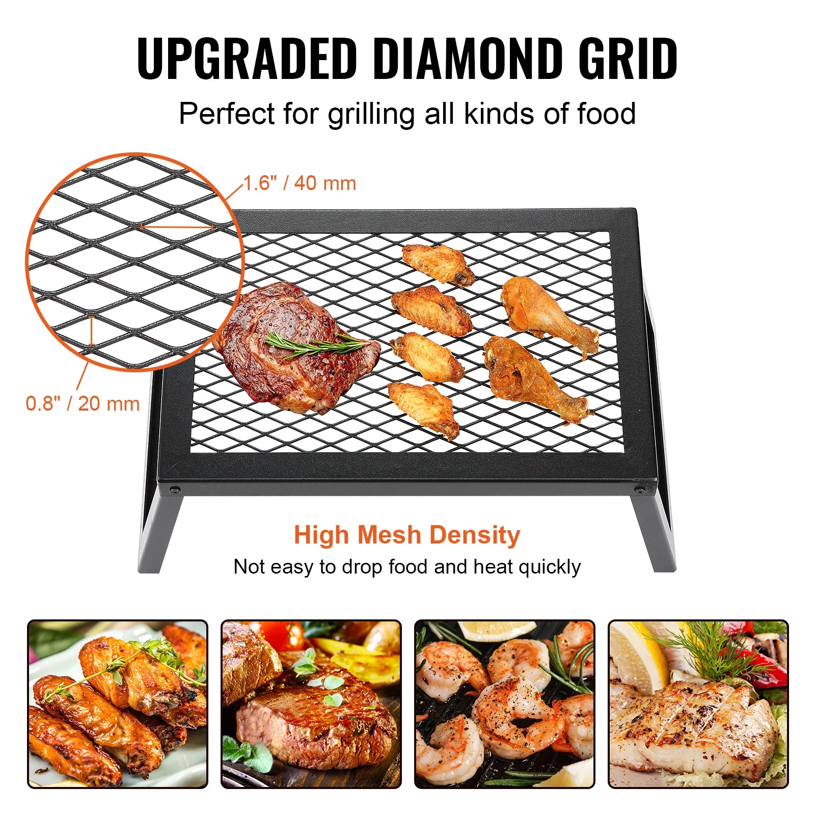 SucceBuy 18/24in Barbecue Charcoal Grill Outdoor Home Appliance for Outdoor Cooking Camping Picnics Beach