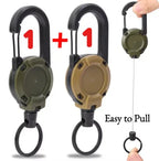 1/2Pcs Retractable Key Chains Anti-theft Metal Easy-to-pull Buckle Rope Elastic Keychain Sporty Retractable Key Ring