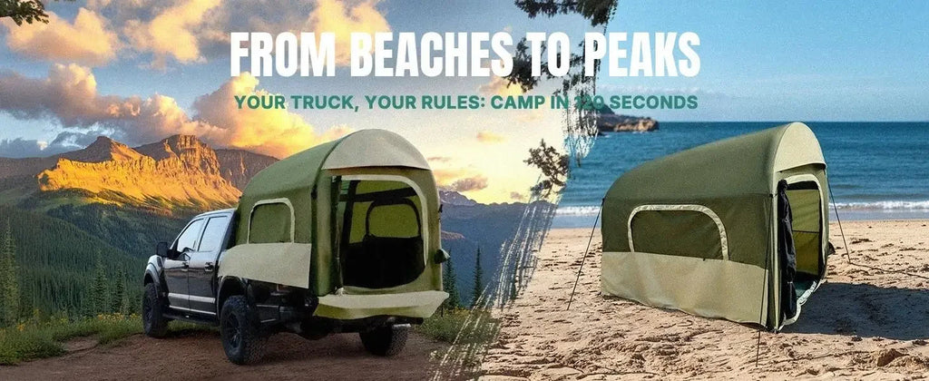 Truck Bed Tent 5.5ft-8ft for 2+1 People/Family, 2 Mins Fast Setup Inflatable Pickup Truck Tent, PU 3000mm Waterproof