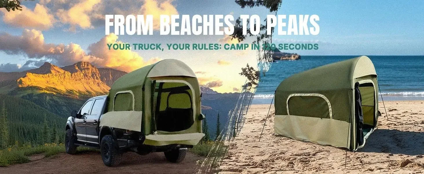 Truck Bed Tent 5.5ft-8ft for 2+1 People/Family, 2 Mins Fast Setup Inflatable Pickup Truck Tent, PU 3000mm Waterproof