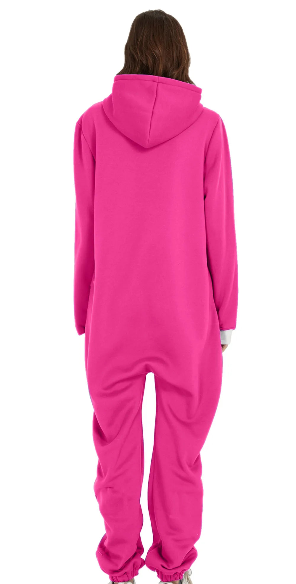 Unisex Sleepwear Jumsuits Hooded Pockets  Zipper Onesies One Piece Solid Pajamas Homewear Long Sleeve Nightwear  Casual Pyjamas