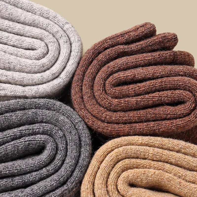 2025 New Winter Warm Women Socks Wool Male Men Socks Super Thicker Solid Socks Merino Wool Socks Against Cold Snow Terry Socks