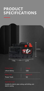 FOR Milwaukee M18 Battery Power Tool Battery 18V 3-6Ah Lithium Rechargeable Battery 48-11-2460 48-11-2412