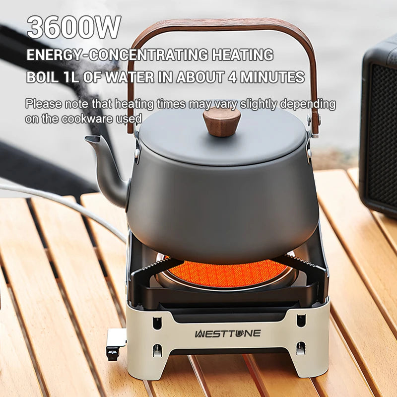 WESTTUNE Outdoor Infrared Combustion Stove Portable Cooking Burner 3600W Gas Stove with Electronic Ignition for Camping Picnic