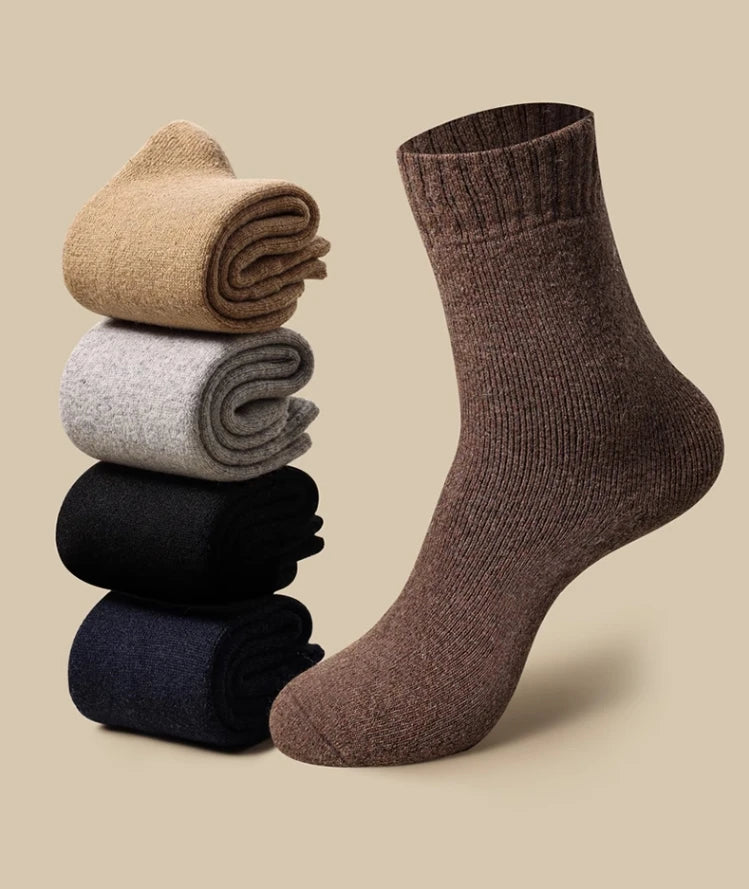 2025 New Winter Warm Women Socks Wool Male Men Socks Super Thicker Solid Socks Merino Wool Socks Against Cold Snow Terry Socks