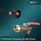 1pc,Propane Tank Refill Adapter Kit,3ft Hose With Safety Shutoff Valve,Easily Fill 1lb Bottles From 20lb,Kitchen Accessaries