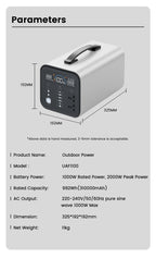 2600W 1800W 500W Portable Power Station 1024wh 345wh Lifepo4 Battery Powerful Power Bank Solar Generator Emergency Power Supply