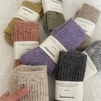 Winter Women Socks Wool Cashmere Thick Warm Long Socks Japanese Fashion Solid Color Thermal Floor Sleeping Socks Christmas Gifts