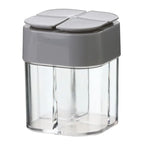 4 in 1 camping seasoning jar with lid transparent spice dispenser 4 compartment outdoor cooking barbecue salt and pepper shaker