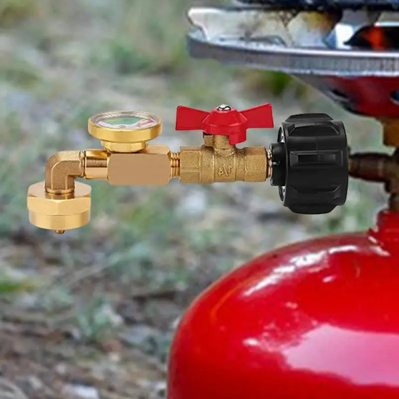 Propane Refill Elbow Adapter Tank Gauge Solid Brass Propane Filler Adapter 1 Pound With Propane Tank Gauge Propane Refill